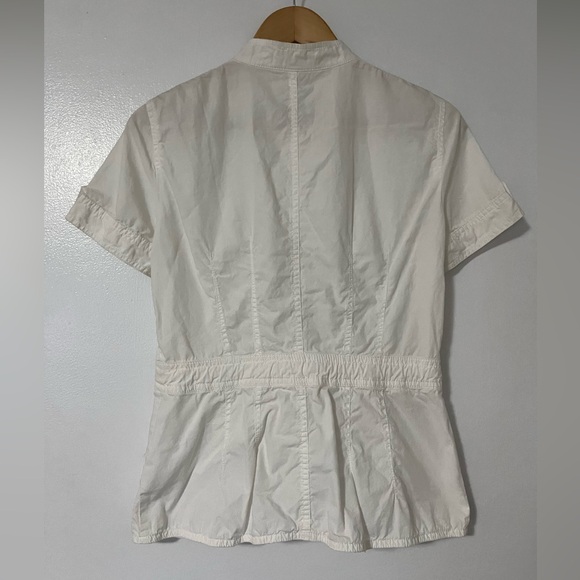 Michael Kors white short sleeve button front tweed shirt jacket - Picture 3 of 4